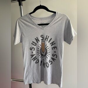 Sunshine and Mimosas Gray V-Neck T-Shirt